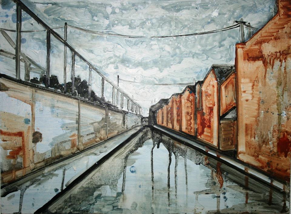 Painting of Short Strand Peace wall I by David Fox at Olivier Cornet Gallery