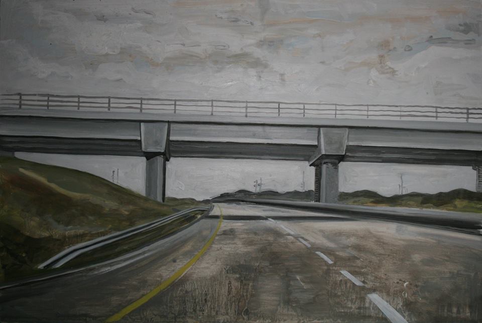 Painting of The Motorway V by David Fox at Olivier Cornet Gallery