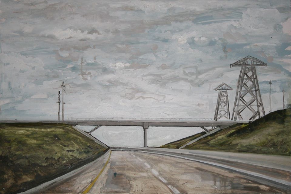 The Motorway VI, a painting by Olivier Cornet Gallery artist David Fox. OPW State Art Collection