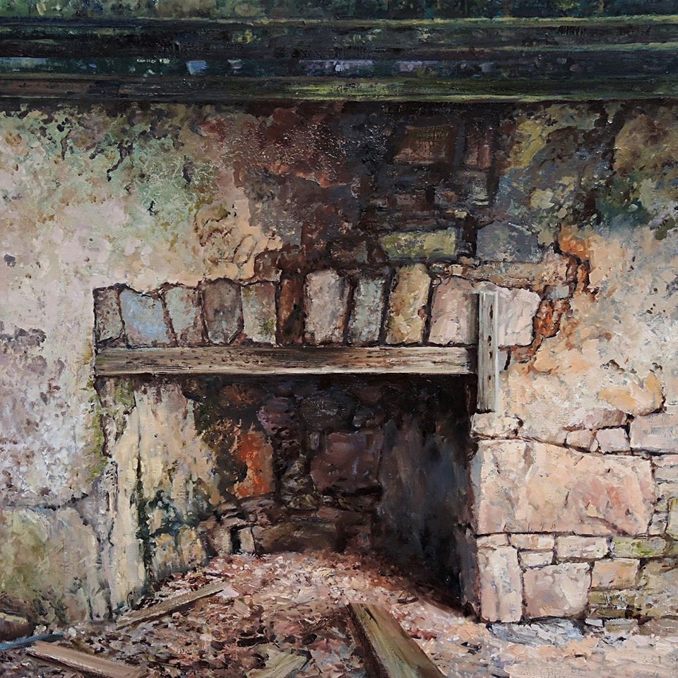 Eoin Mac Lochlainn, Tinteán Tréigthe XXV, oil on canvas, 50x50cm, Olivier Cornet Gallery