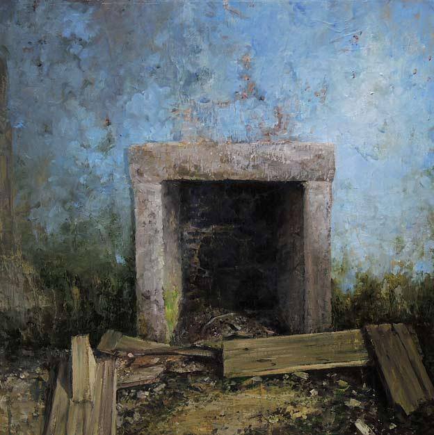 Eoin Mac Lochlainn, Tinteán Tréigthe XVIII, oil on canvas, 50x50cm, Olivier Cornet Gallery