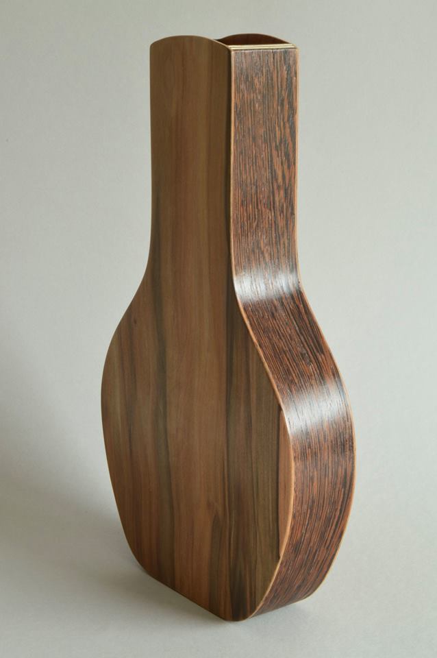 Vessel in apple wood and wenge by Hugh Cummins at Olivier Cornet Gallery
