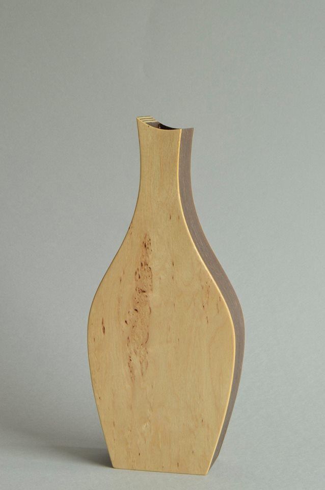 Vessel in birch & wenge by Hugh Cummins at Olivier Cornet Gallery