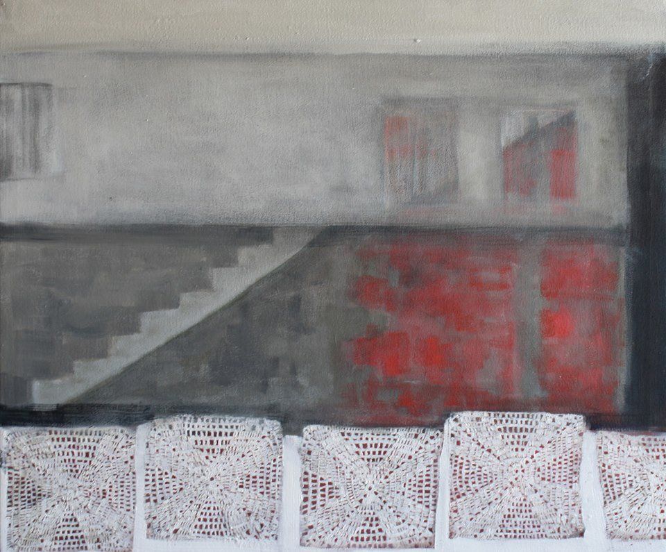 Painting of Safe House IV by Miriam McConnon at Olivier Cornet Gallery
