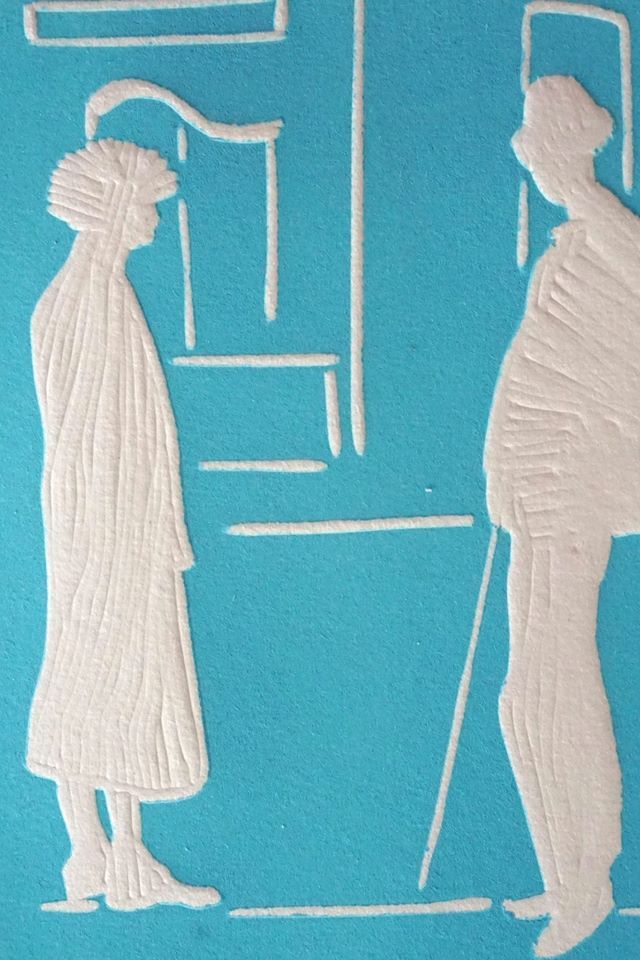 Sylvia, a relief lino cut print by Nickie Hayden