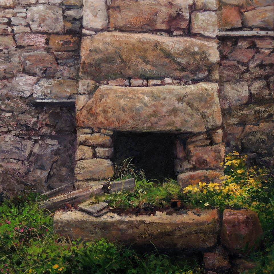 Eoin Mac Lochlainn, Tinteán Tréigthe XX, oil on canvas, 50x50cm, Olivier Cornet Gallery