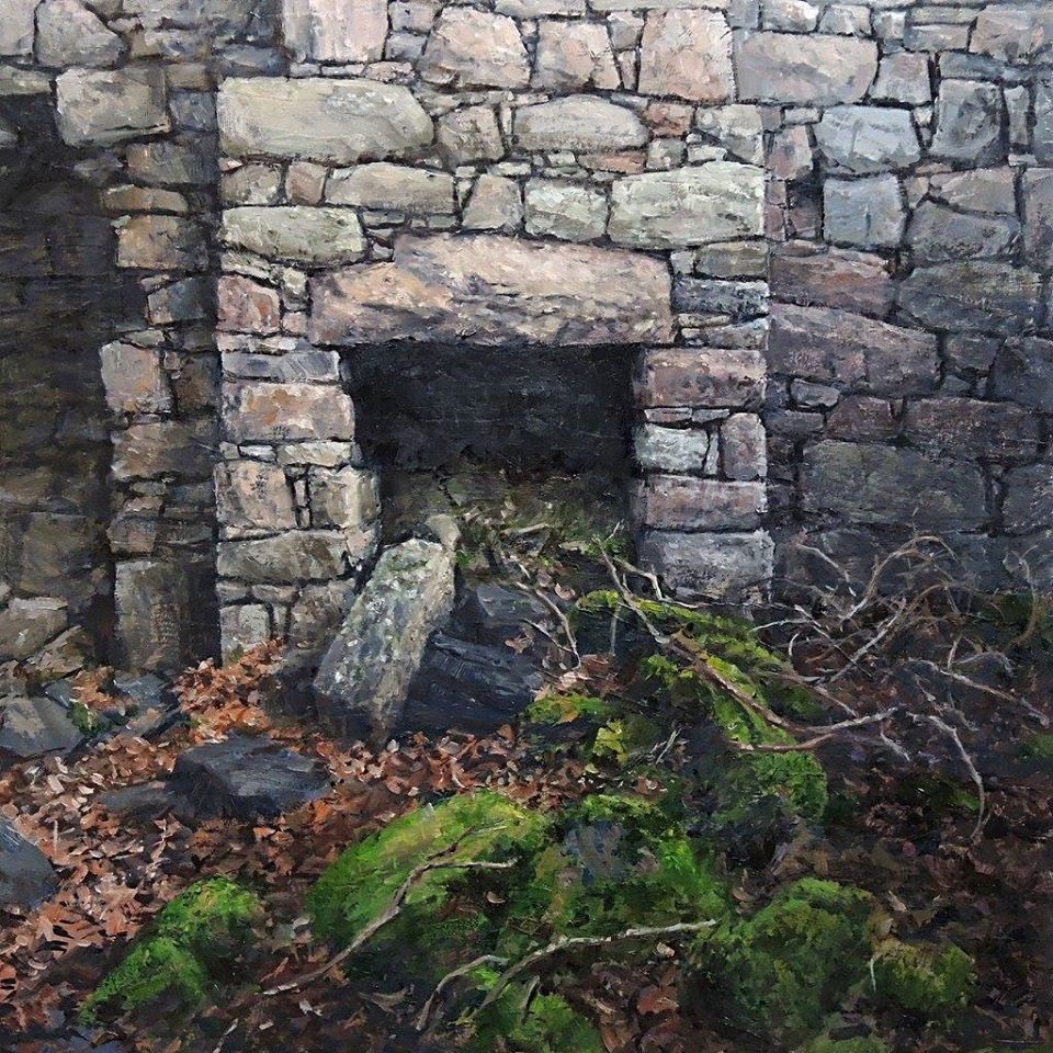 Eoin Mac Lochlainn, Tinteán Tréigthe XIX, oil on canvas, 50x50cm, Olivier Cornet Gallery