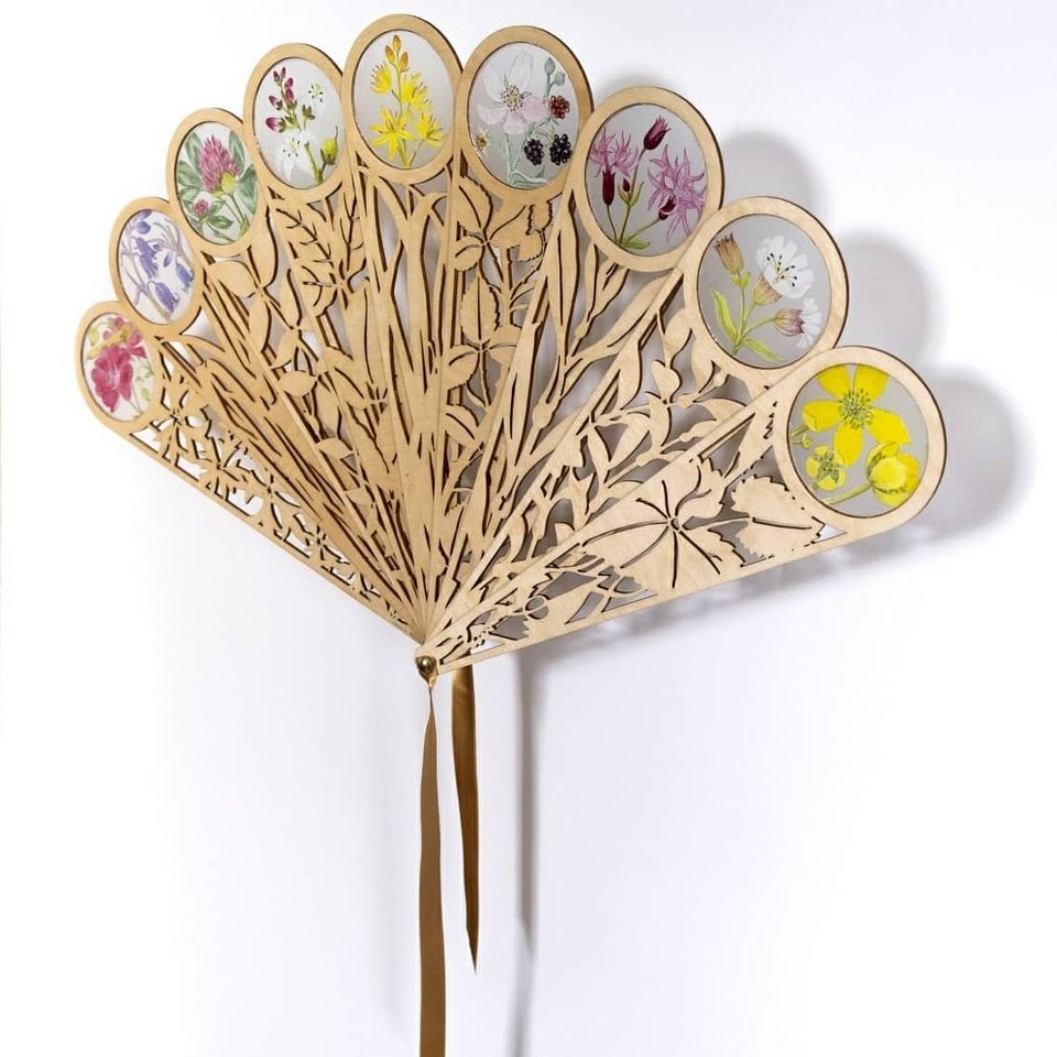 Hand Fan for Habitats by Olivier Cornet Gallery artist Yanny Petters, collection of the National Museum of Ireland
