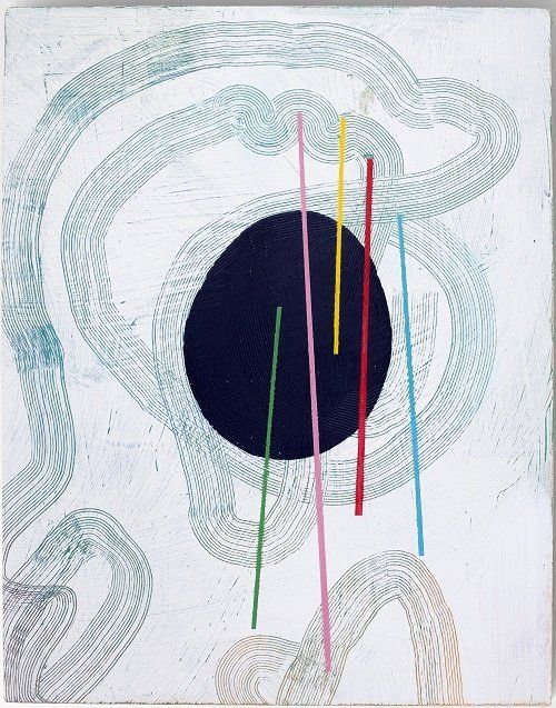 Aisling Conroy, Holding I, acrylic on wood, 50x40cm, 2021, Olivier Cornet Art Gallery