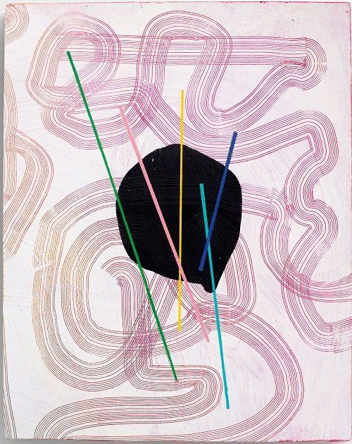 Aisling Conroy, Holding III, acrylic on wood, 50x40cm, 2021, Olivier Cornet Art Gallery