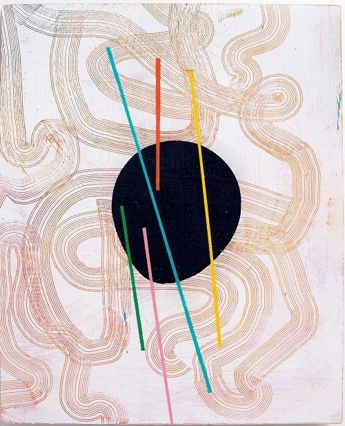 Aisling Conroy, Holding IV, acrylic on wood, 50x40cm, 2021, Olivier Cornet Art Gallery