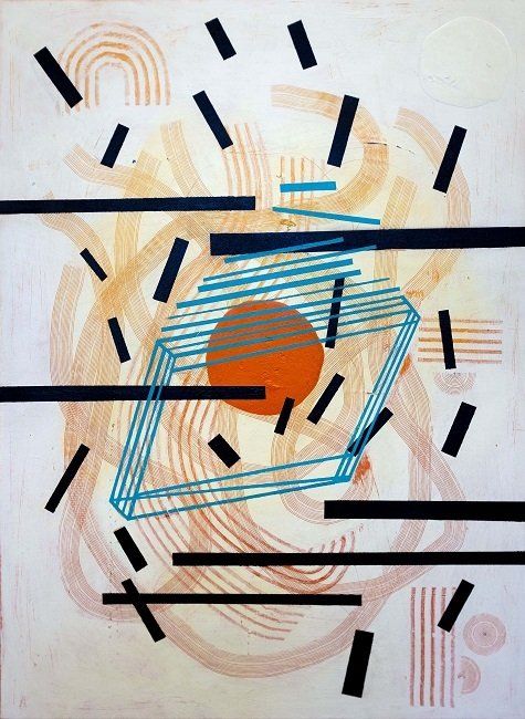 I am the fire upon the altar. I am the sacrificial butter, a painting by Aisling Conroy, part of the Olivier Cornet Gallery Bloomsday 2022 group show Outrageous, Obscene and Offensive