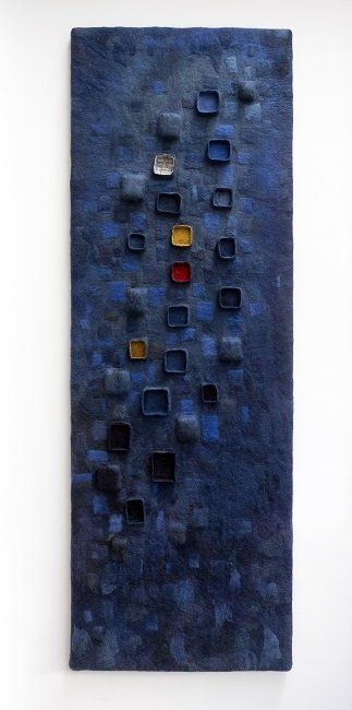 Annika Berglund, felted woolart, 161x57cm, Olivier Cornet Gallery