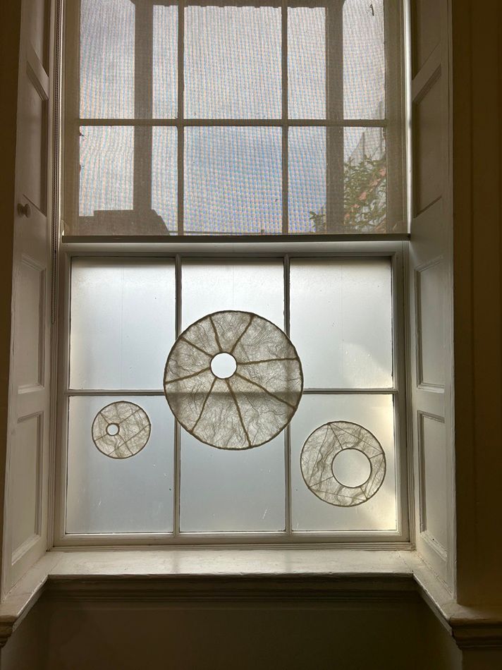 On the line, a textile work in felted-wool by Annika Berglund, part of the Olivier Cornet Gallery's 2025 Bloomsday / Summer group exhibition Out of Lines