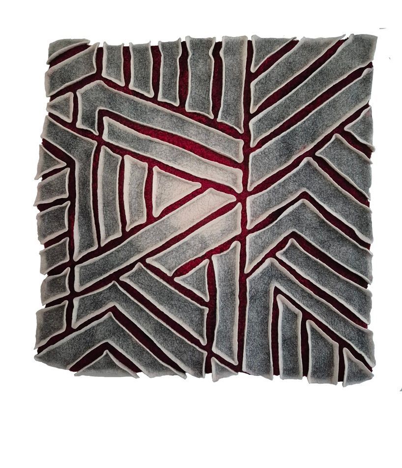 'A touch of velvet', a work in felted wool by Annika Berglund, part of the Olivier Cornet Gallery's 2025 Bloomsday / Summer group exhibition Out of Lines