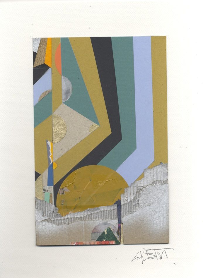 Rayon de Soleil, a paper-cut collage and mixed media work by Colin Eaton,  part of the Olivier Cornet Gallery's 2025 Bloomsday / Summer group exhibition Out of Lines