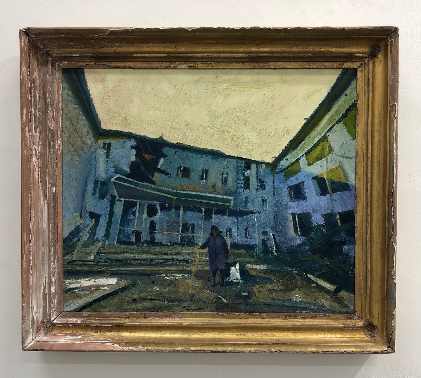 Bombed Hospital, a beautiful painting by Conrad Frankel, available for purchase at the Olivier Cornet Art Gallery Dublin