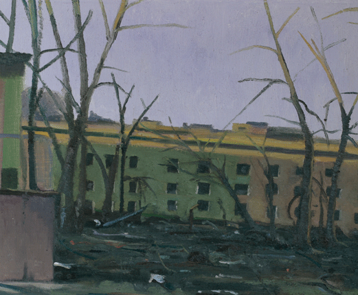 Bombed Maternity Hospital, a painting by Conrad Frankel, Olivier Cornet Art Gallery Dublin