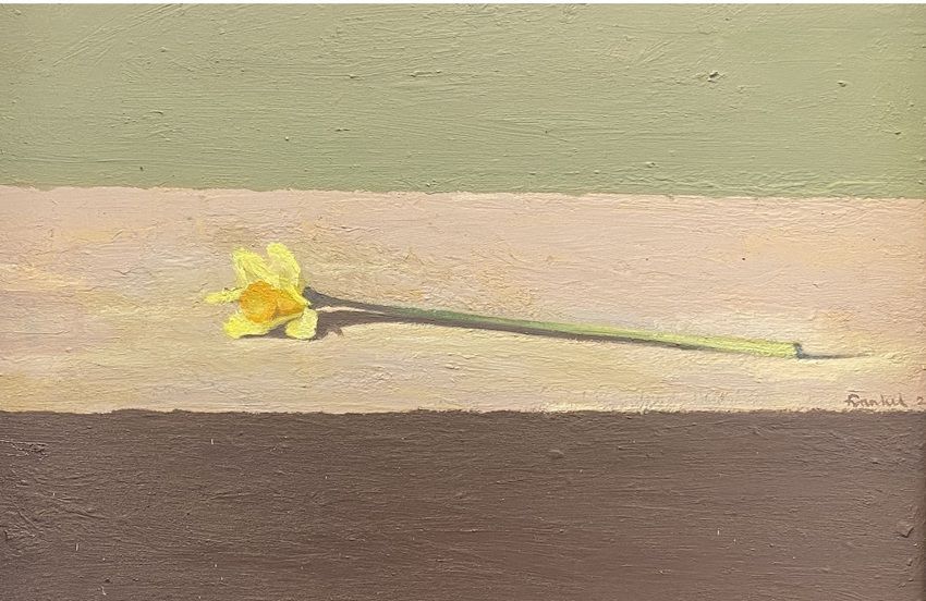 Daffodil, a painting by Conrad Frankel, part of the artist's solo show Spring Opens Forever In Eternity at Olivier Cornet Gallery, Dublin