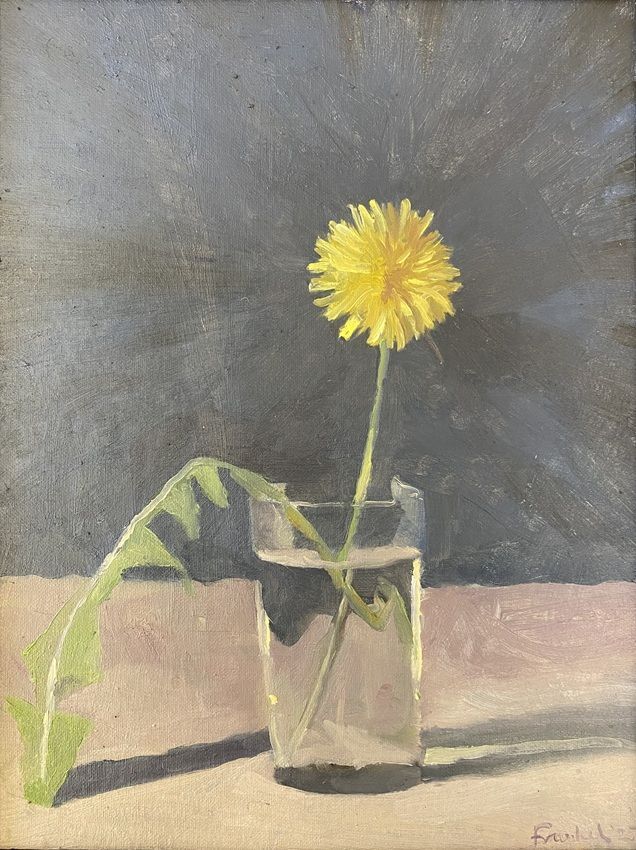 Dandelion, a painting by Conrad Frankel, part of the artist's solo show Spring Opens Forever In Eternity at Olivier Cornet Gallery, Dublin