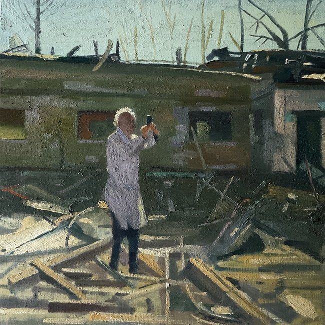 A doctor, a painting by Conrad Frankel, Olivier Cornet Art Gallery Dublin