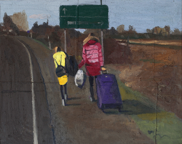 On The Road, a painting by Conrad Frankel, Olivier Cornet Art Gallery Dublin