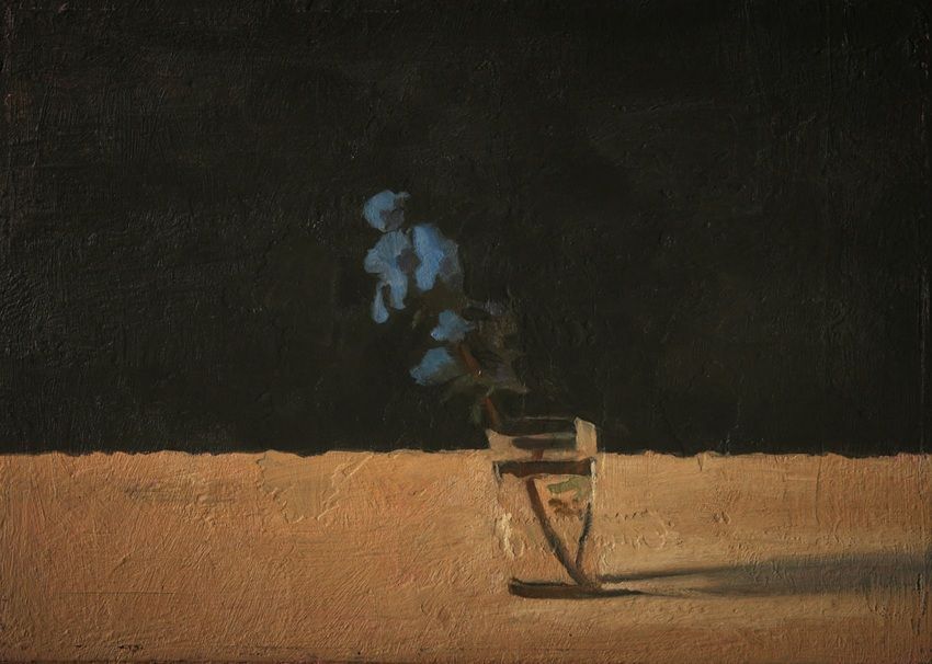 Ceanothus, a painting by Conrad Frankel, part of the artist's solo show Spring Opens Forever In Eternity at Olivier Cornet Gallery, Dublin