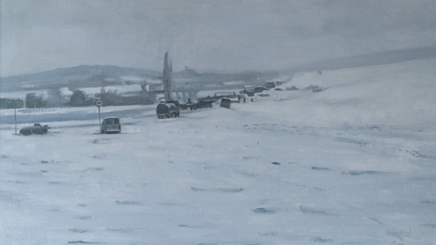 Stranded Russian Convoy, a painting by Conrad Frankel, Olivier Cornet Art Gallery Dublin