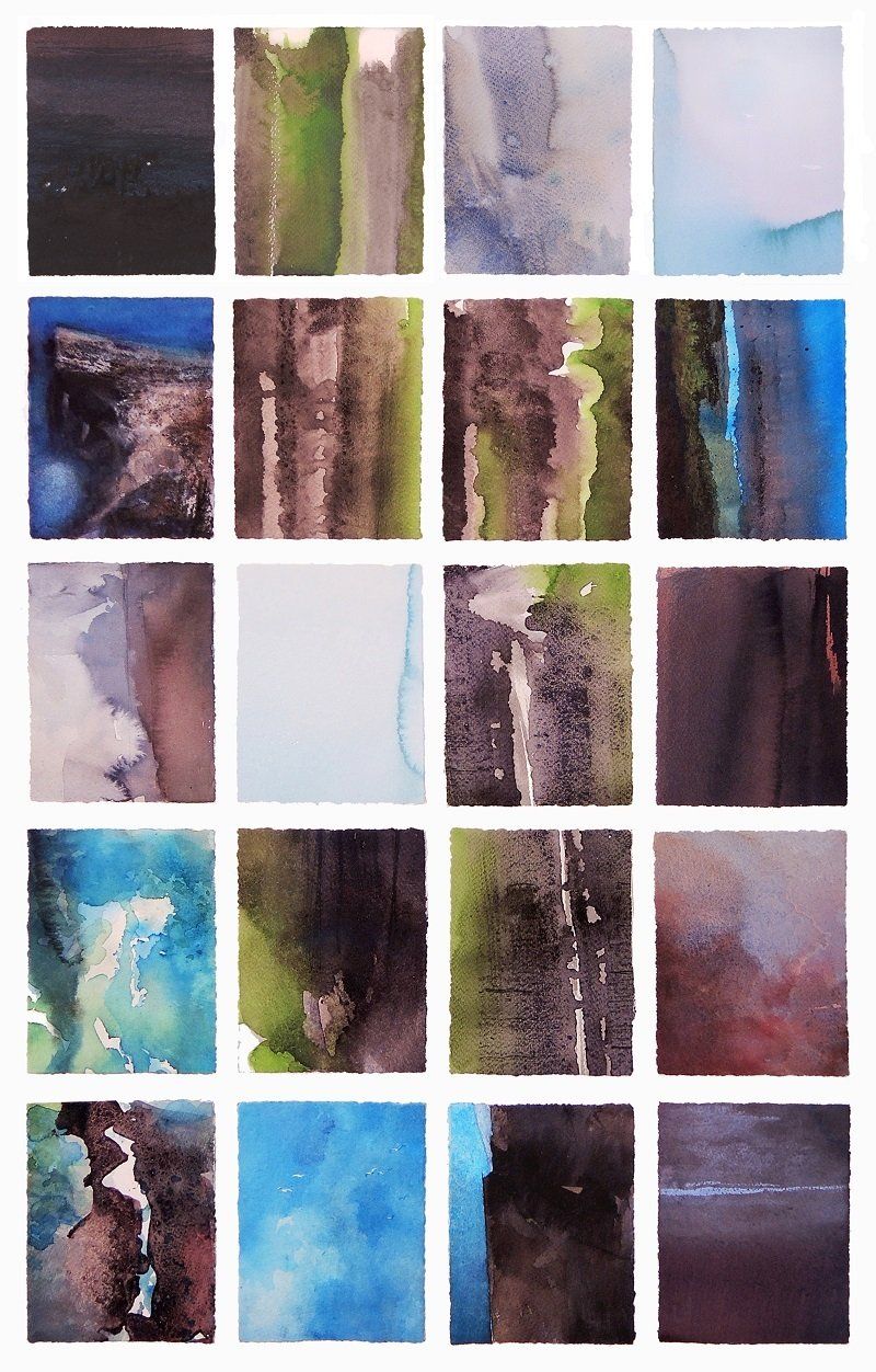 Ailltreacha - Atlantic Cliffs, a watercolour painting by Eoin Mac Lochlainn, Olivier Cornet Art Gallery, Dublin