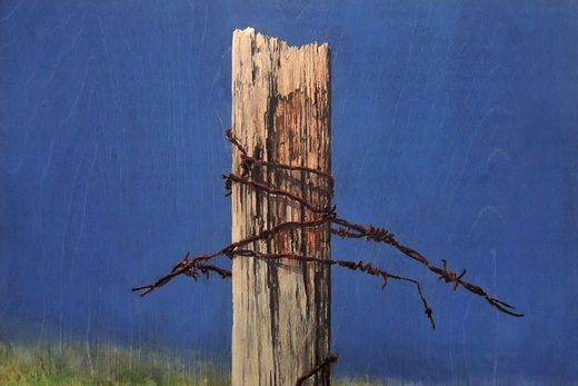 Eoin Mac Lochlainn, An ghaoth aniar / This too will pass II, watercolour on birch panel, 30x45cm. Par of the artist's solo show show An ghaoth aniar / This too will pass, running from 7 September to 3 October 2025, Olivier Cornet Art Gallery, Dublin