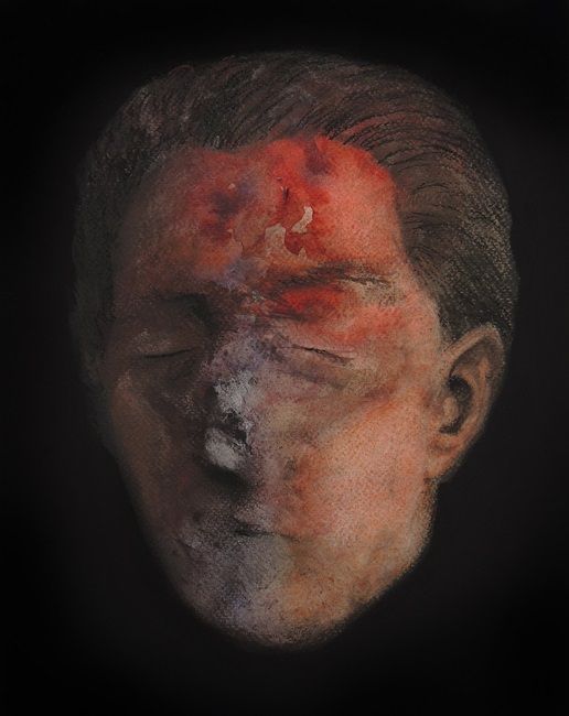 Eoin Mac Lochlainn's painting Caoineadh no. 3, part of 'What do we want?' a group art exhibition at Olivier Cornet Gallery in response to the increasingly dangerous geo-political situation in the world today.