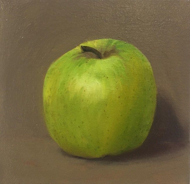 Eoin Mac Lochlainn, Hallowe'en Apple 7, oil on canvas, 20x20cm, National Heritage Week 2021
