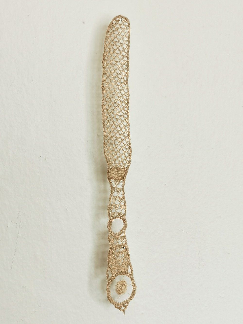 Fiona Harrington, 'Making an Impression', handmade needlelace, knife, Olivier Cornet Gallery, Dublin