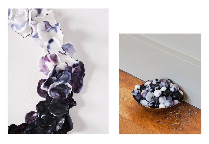 Gail Ritchie, close-up views of The Shape of Mourning, part of 'What do we want?' a group art exhibition at Olivier Cornet Gallery in response to the increasingly dangerous geo-political situation in the world today. Photo by Simon Mills