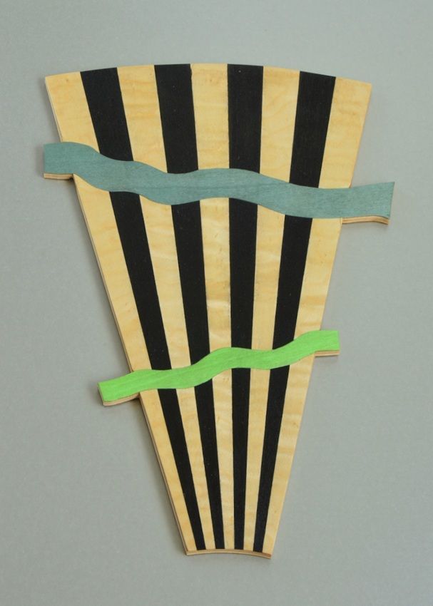 'In the Spirit of 1925 I', a work in wood by Hugh Cummins, part of the Olivier Cornet Gallery's 2025 Bloomsday / Summer group exhibition Out of Lines