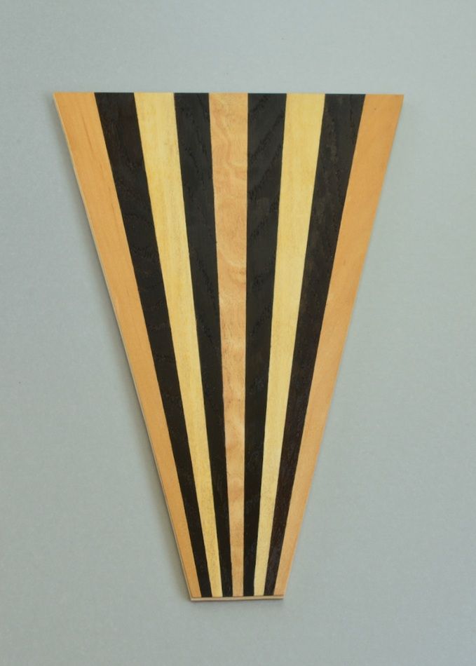'In the Spirit of 1925 II', a work in wood by Hugh Cummins, part of the Olivier Cornet Gallery's 2025 Bloomsday / Summer group exhibition Out of Lines