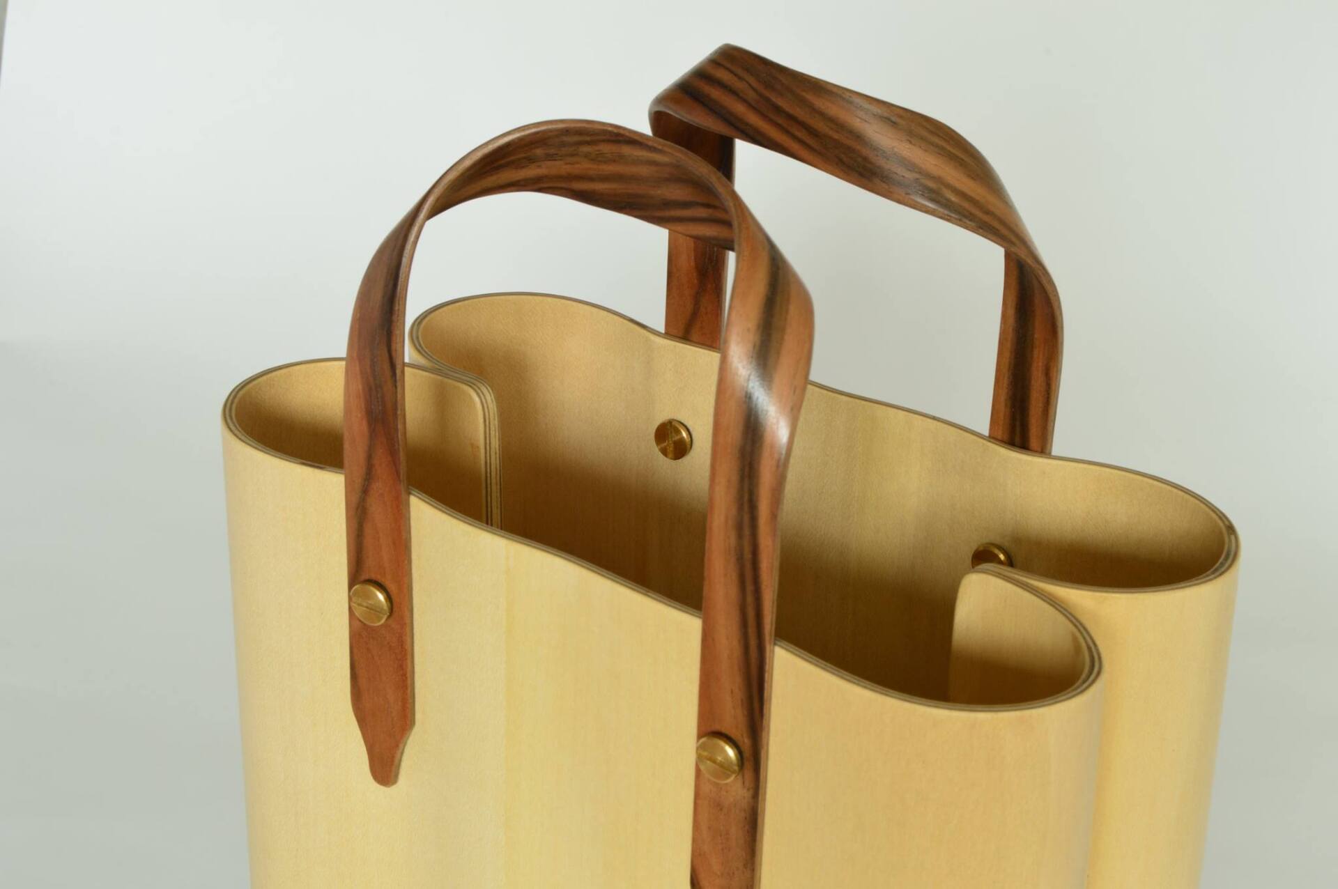 'Thinking beyond the bag’ (close-up), a work in wood by Hugh Cummins, part of the Olivier Cornet Gallery exhibition '2° C', a group show on climate change supported by the EPA Ireland