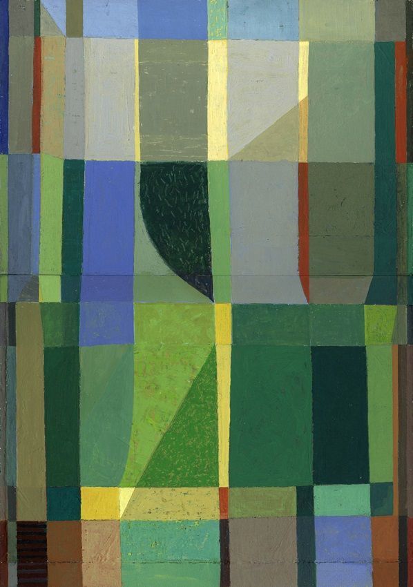 Colour Poem - Façade and Garden, a painting by Joe Dunne RHA, part of the artist's solo show Earth Songs and Colour Poems at the Olivier Cornet Gallery, Dublin