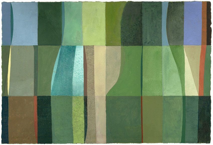 Colour Poem – Southern Garden, a painting by Joe Dunne RHA, part of the artist's solo show Earth Songs and Colour Poems at the Olivier Cornet Gallery, Dublin