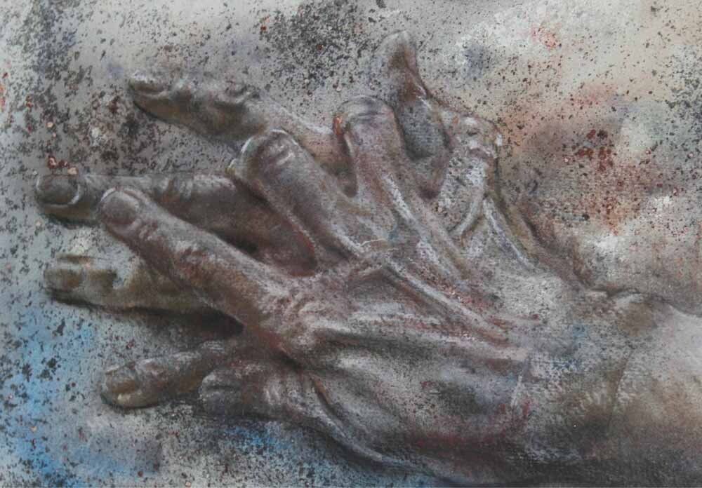 John Keating, Hands Fragments, painting, Olivier Cornet Art Gallery