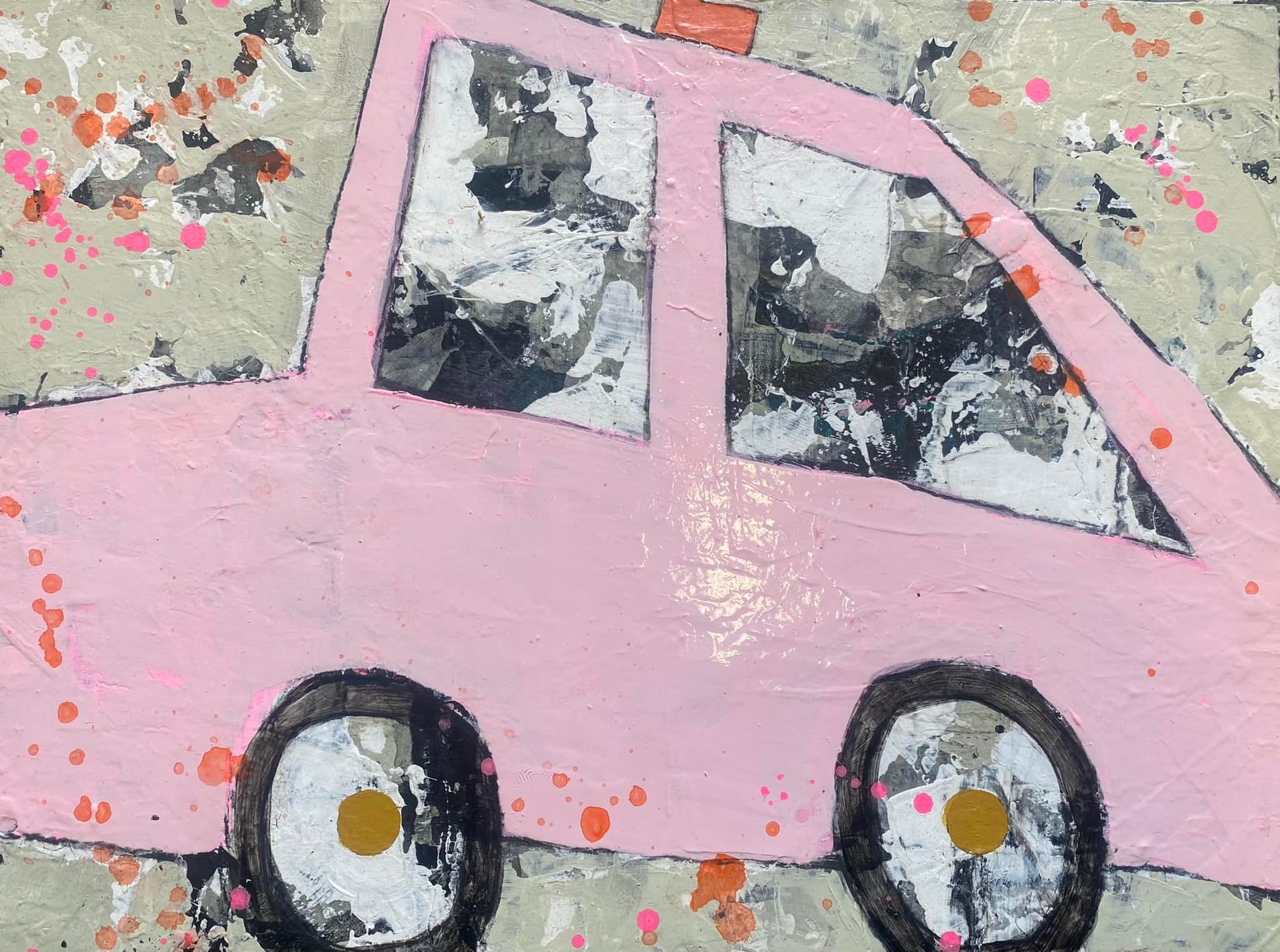 Kelly Ratchford, Is that a pink pinto?, a painting part of the Olivier Cornet Gallery's group show Pink is my colour.