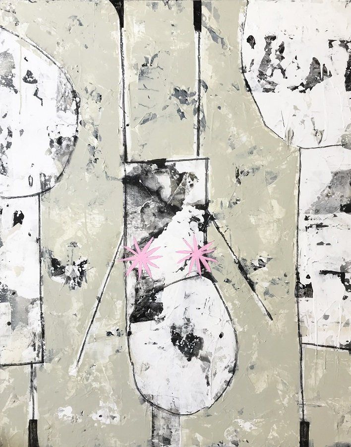 Try Pole Dancing They Said, painting by Olivier Cornet Gallery artist Kelly Ratchford, 2021