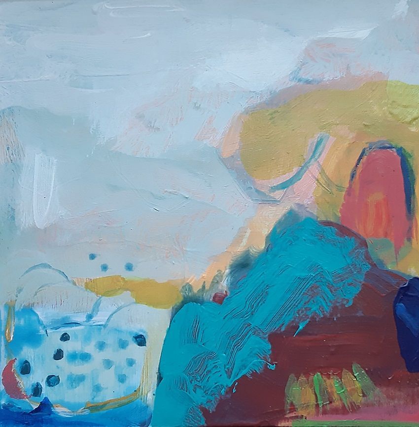 Mary A. Fitzgerald, The Arrival, a painting part of Contrasts, a winter group show at Olivier Cornet Gallery Dublin.