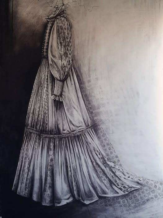 Miriam McConnon, Colonial Fracture, charcoal on paper, 200x150cm, part of the artist's solo show Common Fracture at Europe House Dublin March to May 2026