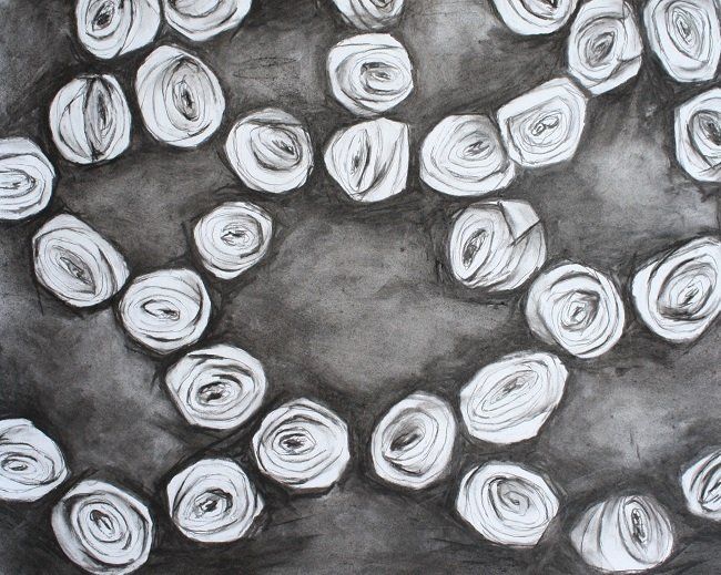 Lost Lace - Detail II, a drawing  by Miriam McConnon, Olivier Cornet Gallery, Dublin