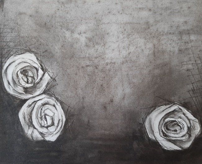 Roses, a drawing  by Miriam McConnon, Olivier Cornet Gallery, Dublin
