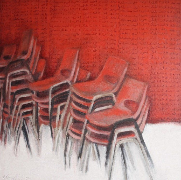 No more time for musical chairs, a painting by Olivier Cornet Gallery artist Miriam McConnon