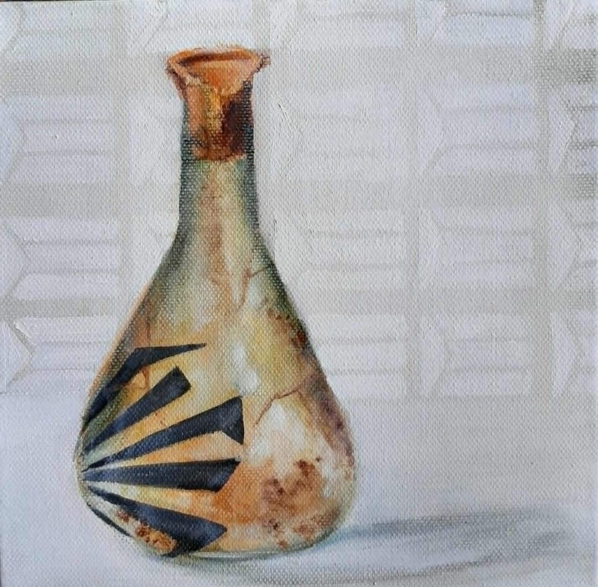 'To Contain Medicine I', a painting by Miriam McConnon, part of the Olivier Cornet Gallery's 2025 Bloomsday / Summer group exhibition Out of Lines