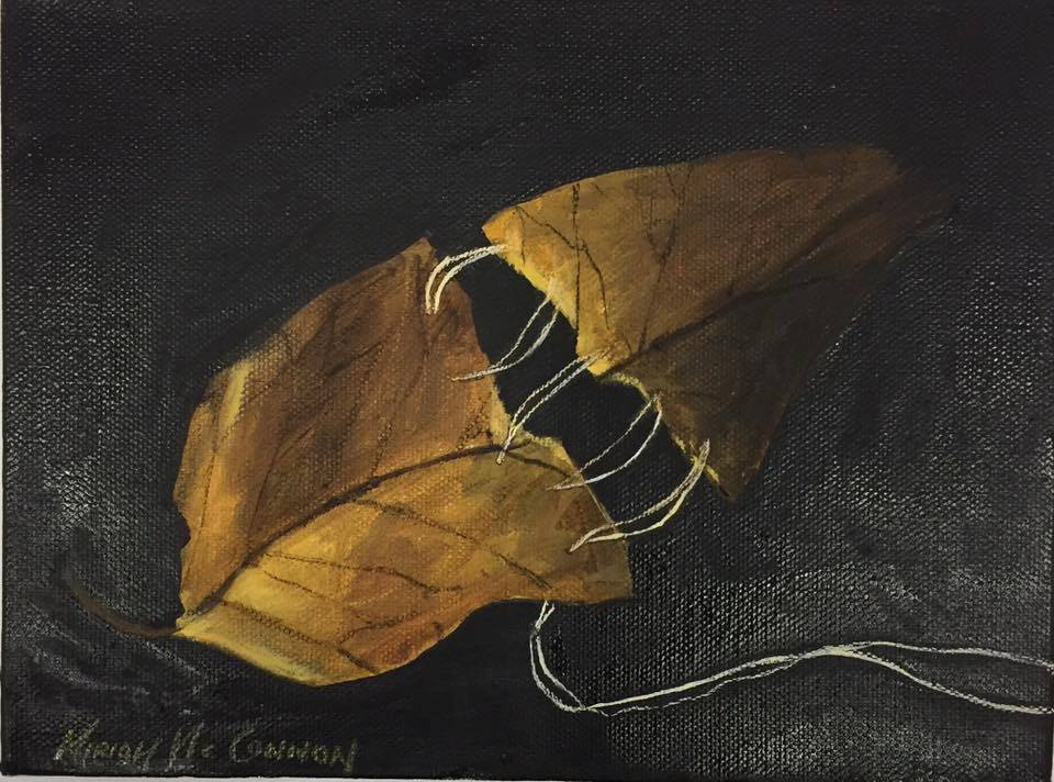 Miriam McConnon, 'Wounded leaf I’, oil on canvas, part of the Olivier Cornet Gallery exhibition '2° C', a group show on climate change supported by the EPA Ireland