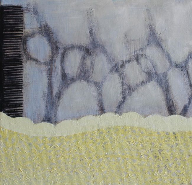Miriam McConnon, Young Barber - Mahmoud's Story, oil painting on canvas, 20x20cm, The Refugee's Armour art exhibition, Olivier Cornet Gallery Dublin